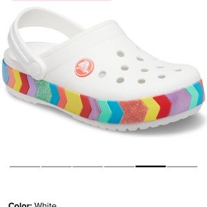 Youth crocs Crocband chevron beaded clog sz 3